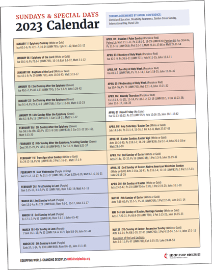 Methodist Parament Colors Calendar 2024 Lulu Sisely   2023 RCL 2 Page Calendar Compressed 